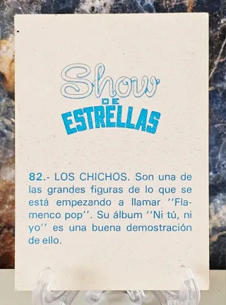 CARD LOS CHICHOS 1980 España Coleccionable