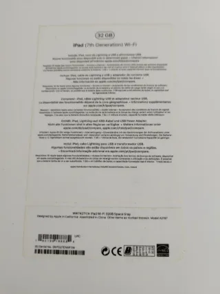 iPad 7ª Generación. No carga de ahí su precio.