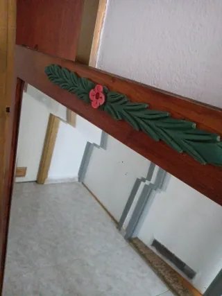 Espejo artesano madera maciza vintage