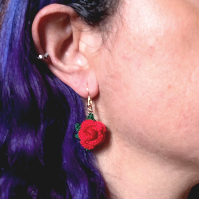 Pendientes de rosa