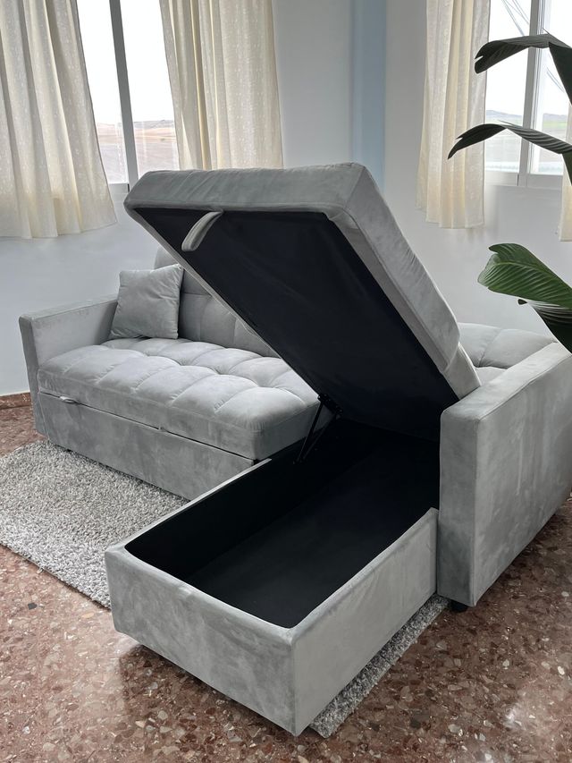SPEDIZIONE GRATUITA!! Divano letto grigio in tessuto