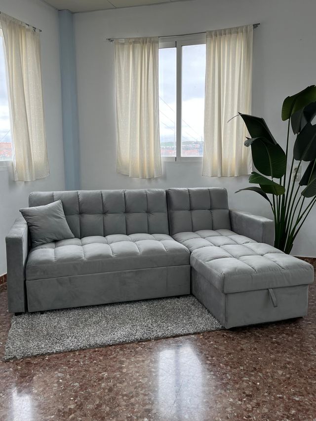 SPEDIZIONE GRATUITA!! Divano letto grigio in tessuto