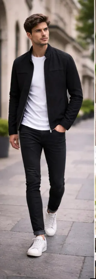 Cazadora Negra Talla M Hombre