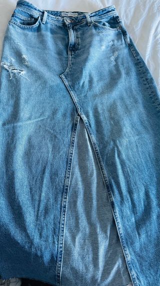 Falda vaquera larga Zara Talla s