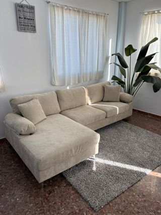 ¡Paga al recibir en casa! Sofá Chaise Longue Beige