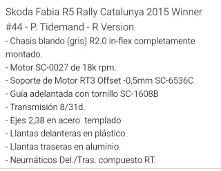 ENVÍO INCLUIDO Scaleauto Skoda Fabia R5 Rally