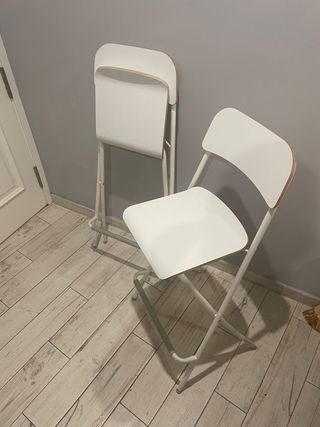 Taburetes plegables metal y madera