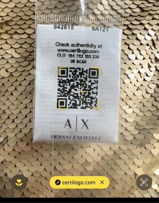 Bolso Armani Exchange Lentejuelas Dorado y Negro