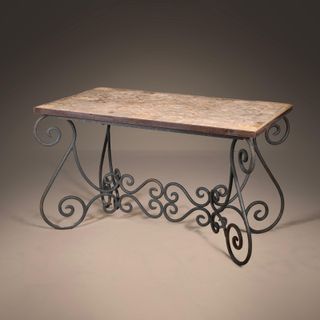 Tavolo vintage da giardino in metallo e pietra