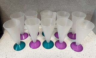 Set 10 Flute Plexiglass Lavorato colorati opaco