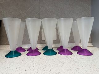 Set 10 Flute Plexiglass Lavorato colorati opaco