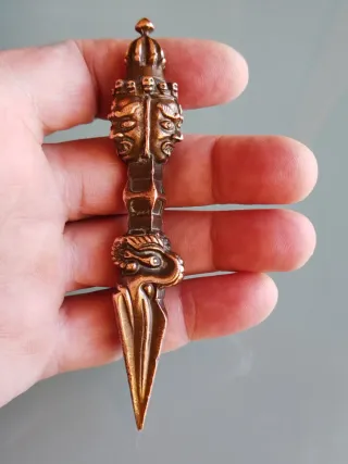 Daga budista Phurba vintage bronce