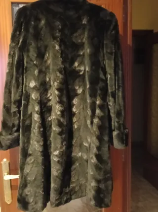 Abrigo Piel Vintage Negro