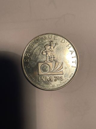 Moneta Argento 25 Gourdes Haiti 1973