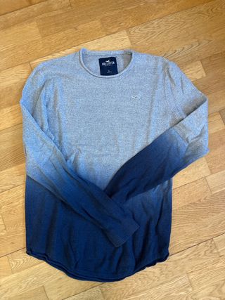 Jersey Hollister Degradado Azul Gris Talla L