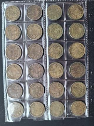 L9: 24 Monedas 1 Peseta 1953 y 1963