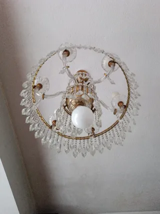 Lámpara de araña vintage de cristal