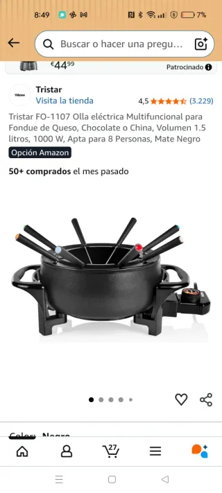 Olla Eléctrica Fondue Tristar FO-1107