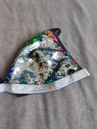 Top lentejuelas multicolor y plateado