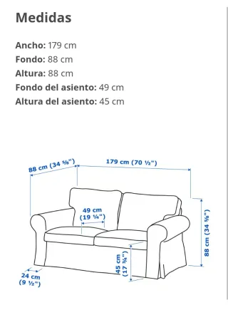 Sofá de 2 plazas beige + funda en gris antracita .