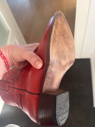 Botas de piel cowboy Mayura rojas talla 38