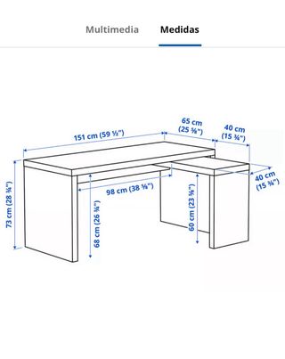 Escritorio madera con brazo extensible