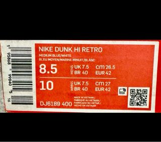 Zapatillas Nike Dunk Hi Retro 42