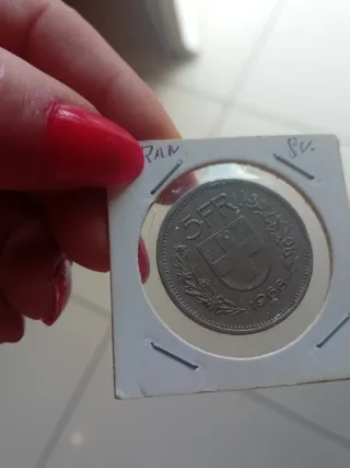 Moneta 5 Franchi Svizzera 1968