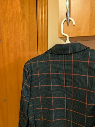 Americana cuadros verde y naranja Talla S