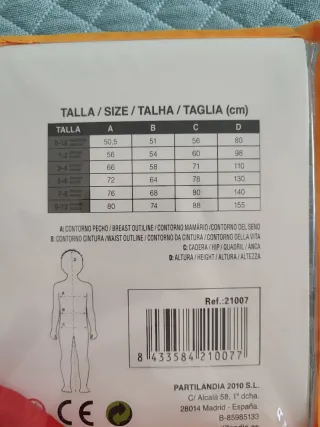 Disfraz Atracador Mono Rojo Talla 7-9