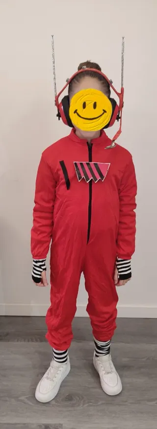 Disfraz Atracador Mono Rojo Talla 7-9