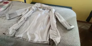 Chubasquero El Corte Inglés Mujer Beige/Blanco