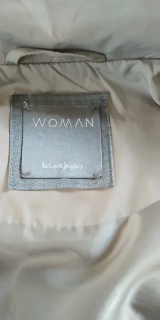 Chubasquero El Corte Inglés Mujer Beige/Blanco