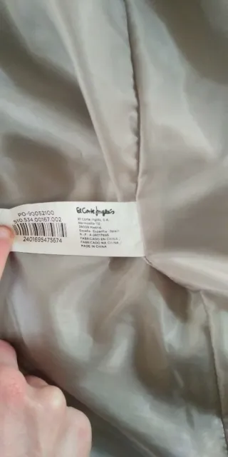 Chubasquero El Corte Inglés Mujer Beige/Blanco