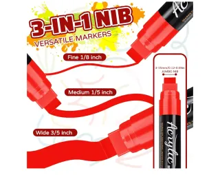 Rotuladores Acrílicos 15mm (10 Colores). Nuevos.