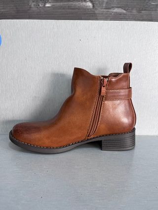 Botines Piel Sintética Talla 36 Marrón Nuevos