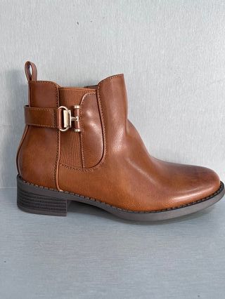 Botines Piel Sintética Talla 36 Marrón Nuevos