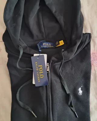 Felpa Polo Ralph Lauren Nera Taglia L Zip Hoodie