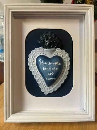 Quadro cuore sacro blu