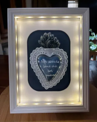 Quadro cuore sacro blu