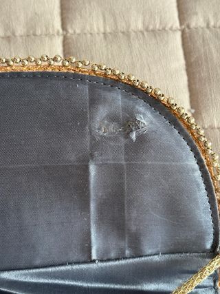 Bolso fiesta mano/hombro dorado y gris