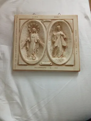 Quadro bassorilievo Sacra Famiglia Gesù 24 x 27,5