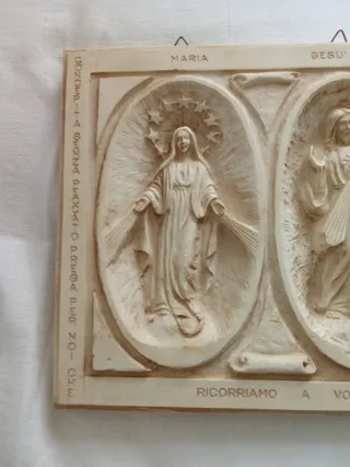 Quadro bassorilievo Sacra Famiglia Gesù 24 x 27,5