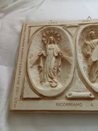 Quadro bassorilievo Sacra Famiglia Gesù 24 x 27,5