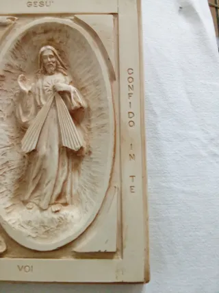 Quadro bassorilievo Sacra Famiglia Gesù 24 x 27,5