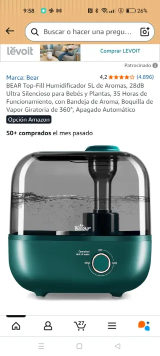 Humidificador Bear Teal Transparente