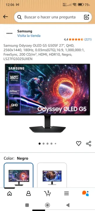 Monitor Samsung Odyssey OLED G5 G50SF 27 QHD
