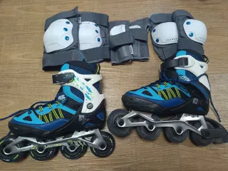 Patines Oxelo Fit 5 Junior + Protecciones