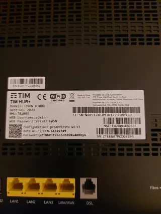 Modem TIM Hub + VDSL Splitter