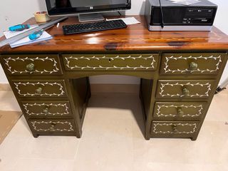 Escritorio madera maciza deco vegetal